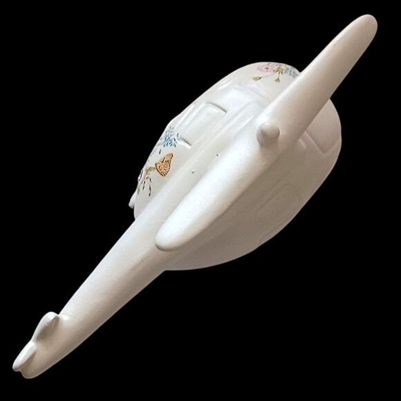 Berger Italian Helicopter Figure Ceramic Iridescent Floral Pottery Hand Painted - Picture 7 of 16